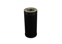 дымоход феррум утепленный нержавеющий (430/0,8мм)/зеркальный нержавеющий ф130/200 l=0,5м (черный) #