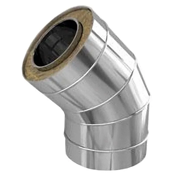 колено феррум утепленное угол 135° нержавеющее (430/0,8мм)/зеркальное, ф180/280, по воде #