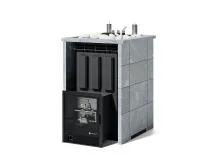 печь для коммерческой бани изистим домна 45 к premium в 3-х.стор.кож. талькохлорит откр.верх сабк-50